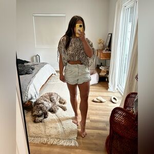 Zara snake print Cropped Blouse